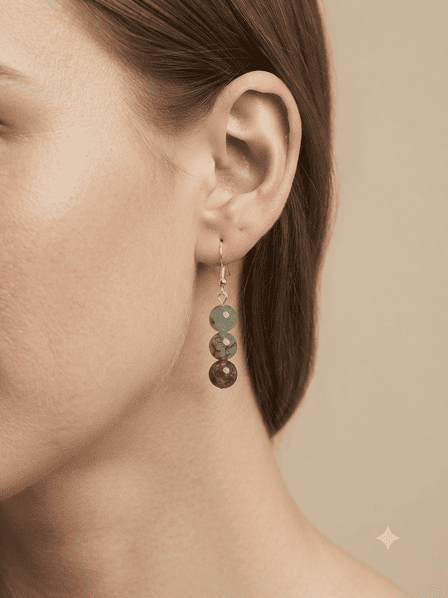 Boucles d'oreilles agate mousse