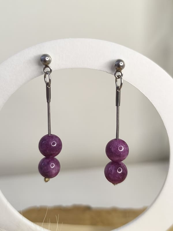 Boucles d'oreille pierre naturelle