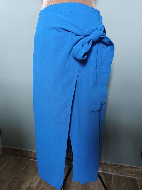 Jupe portefeuille bleue