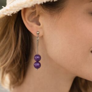 Boucles d'oreilles pierre véritable