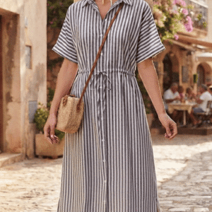 Robe rayée en coton