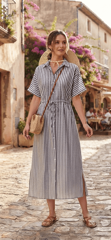 Robe rayée en coton