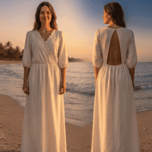 Robe beige 100% coton