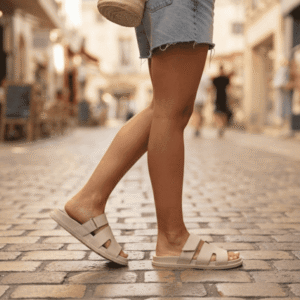 Sandales blanches et noires