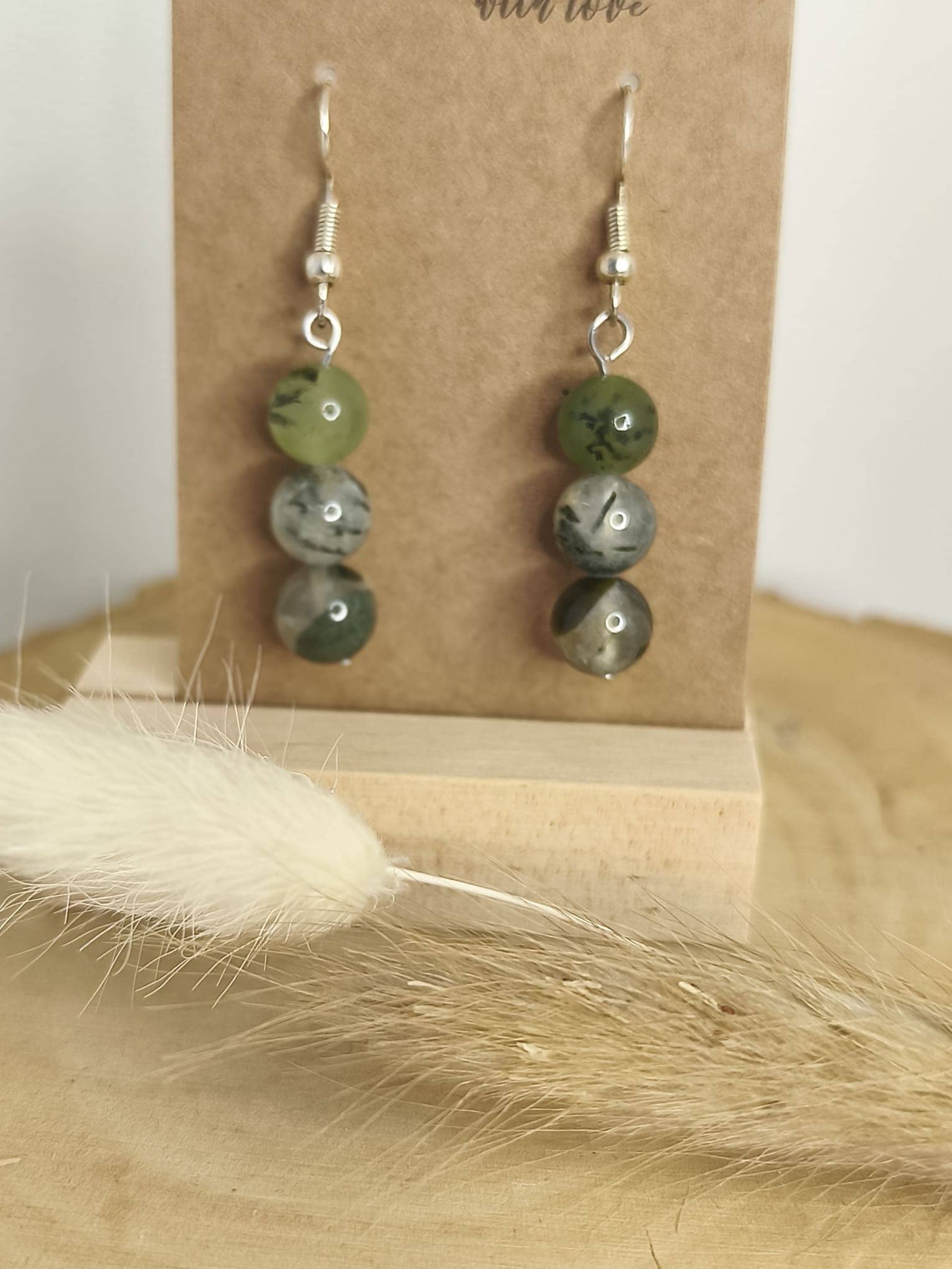 Boucles d'oreilles Agate mousse