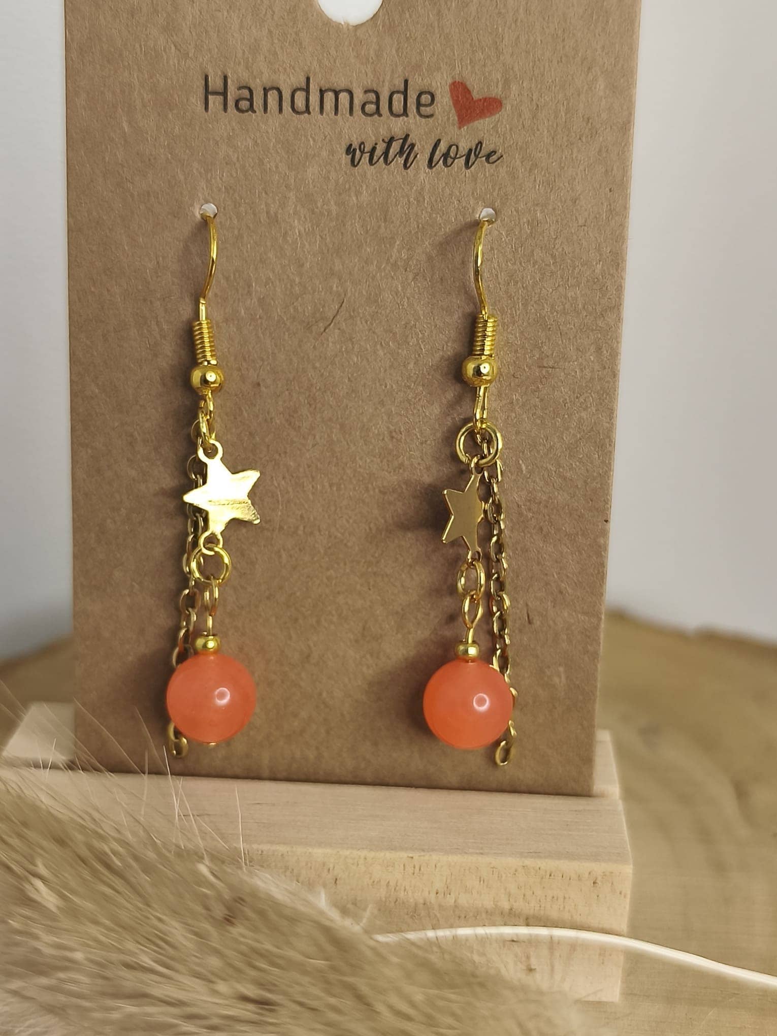 Boucles d'oreilles avec calcedoine