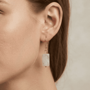 Boucles d'oreilles acier inoxydable & quartz rose