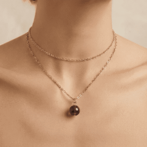 Chaîne en acier inoxydable et Améthyste