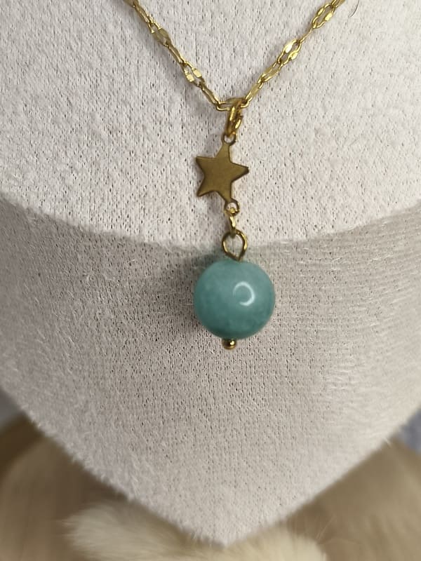 Collier inoxydable et Angélite