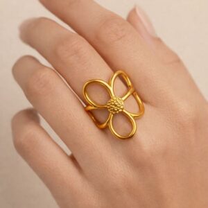 Bague en acier inoxydable doré
