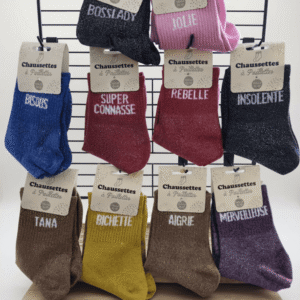 Chaussettes à pailettes & messages