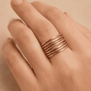 Bague doré en acier inoxydable