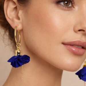 Créoles fleurs bleues
